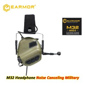 Earmor M32 MOD3 CASSET TACTIQUE ANTI BRUIT CHEPHONES MILITAL AVIATION COMMUNICATION DU COMMUNICATION DU CORTÉE 240507