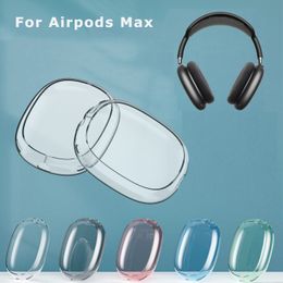 Oortelefoonaccessoires 2 stks/set Zachte antikras transparante hoes voor AirPods Max TPU Draadloos schokbestendig hoofdtelefoonhoesje Beschermhoesbeschermer 230918