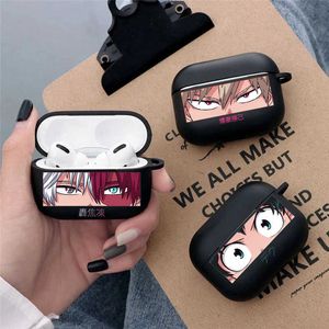 Eartelefoonaccessoires Anime My Hero Academia Soft Black Silicone Case voor AirPods Pro 2 1 3 Protection Air Pods Oortelefoon Cover Funda Coque J230420