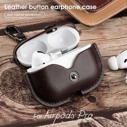 Oortelefoonaccessoires Capa protetora para airpods 3 2 1 carregamento de couro bluetooth caso fone ouvido sem fio para airpods pro caso com gancho 2022 J230420