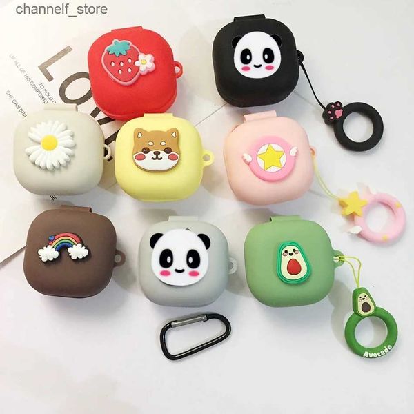 Accessoires pour écouteurs Étui pour chiens/chats de dessin animé pour Samsung Galaxy buds 2/buds live/buds2 Pro/buds FE Bluetooth étui pour écouteurs mignon doux protéger CoverY240322