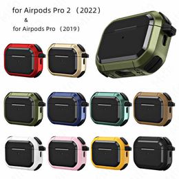 Eartelefoonaccessoires voor AirPods Pro 2 met Keychain Carabiner Armor Robled TPU -beschermingsdeksel voor AirPods Pro 3 voor AirPod Pro 2 Case for Men J230420