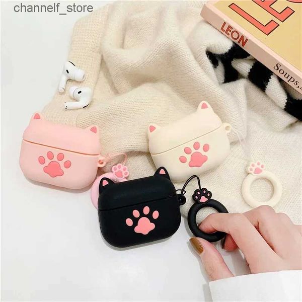 Accessoires pour écouteurs Dessin animé patte de chat pour Airpods 1 2 étui mignon en silicone souple housse de chargement pour écouteurs sans fil pour AirPods Pro étui Bluetooth casque Y240322