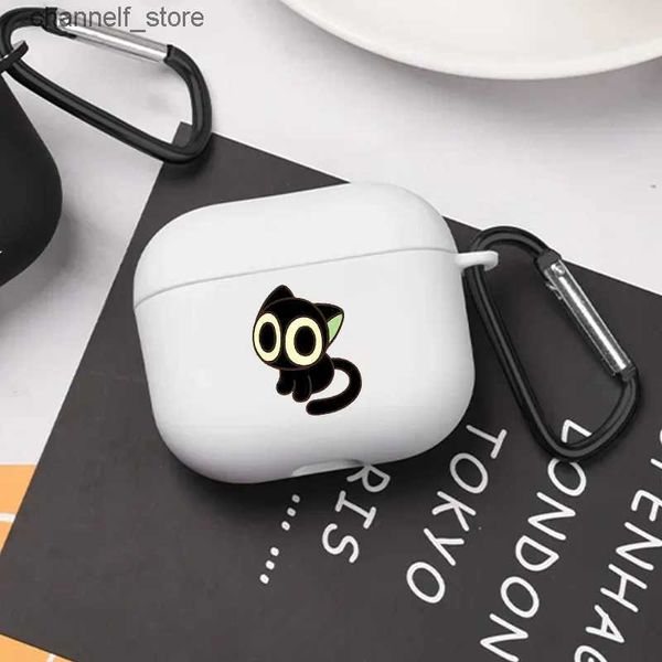 Accessoires pour écouteurs Mignon dessin animé chat noir Airpod étui pour écouteurs pour AirPods 2 3 Pro 2e génération étui cadeau d'anniversaire pour fils fillesY240322