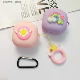 Accessoires pour écouteurs Étui mignon de dessin animé/arc-en-ciel pour Samsung Galaxy buds 2 Pro TWS Bluetooth étui pour écouteurs bourgeons en direct/buds Pro couverture de protection souple Y240322