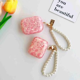 Accesorios para auriculares para Airpods 2 Funda Airpod 3rd Pink Leopard Love Chain Fundas para Airpods Pro Funda protectora para auriculares Soft Shell fundasY240322