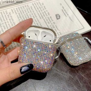 Accessoires pour écouteurs Luxe 3D Cut Bling Diamonds Accessoires pour écouteurs sans fil Bluetooth AirPods 2 1 Sac de chargement de protection Y240322