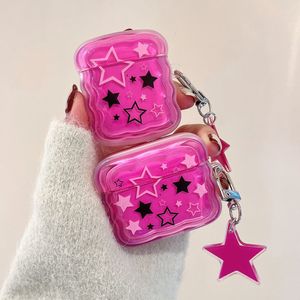 Accessoires pour écouteurs Pink Stars Jelly Sweet Girls Couverture pour Airpods 1 2 3 Pro Coque Coque souple Apple Airpod avec porte-clés ornement 230918