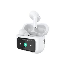 Oortelefoon ANC Airking Pro draadloze oortelefoons kleurrijk LED -scherm Tws oordopjes aanraken Active Noise Annering Bluetooth -hoofdtelefoon Sporttelefoon