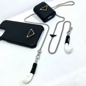 Chaîne d'écouteurs collier sac chaîne chaîne de lunettes marque de luxe paquet d'écouteurs lettre rayée pour Aripods Pro Airpods protecteur étui de téléphone