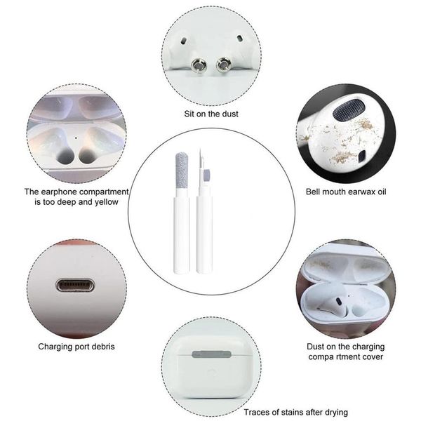 Kit de nettoyage pour écouteurs Bluetooth écouteurs stylo de nettoyage casque sans fil brosse de nettoyage pour écouteurs pour Airpods Pro 1 2 étui pour écouteurs outils propres