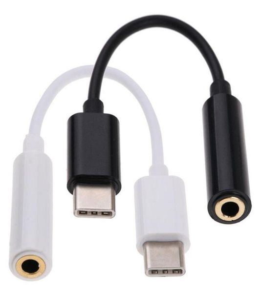 Adaptador de auriculares Auriculares Convertidor Cable Tipo C a 35 mm Adaptador de conector Aux Aux con paquete OPP para Samsung HTC LG9990419