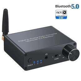 Oortelefoons 192K BluetoothCompatible DAC -converter met hoofdtelefoonversterker digitale naar analoge converter 3,5 mm audioadapter ondersteuning AAC HomeAudio