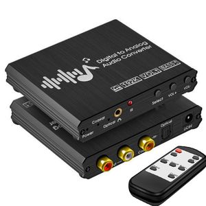 Oortelefoons 192 kHz digitale naar analoge audioconverter bassvolume afstandsbediening 3,5 mm hoofdtelefoonaansluiting DAC -converter met optische kabel