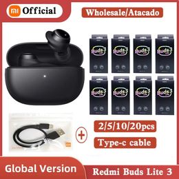 Écouteurs 2/5/10 pièces Version mondiale Redmi Buds 3 Lite Original Xiaomi écouteur Tws sans fil Bluetooth 5.2 casque de jeu écouteurs avec câble