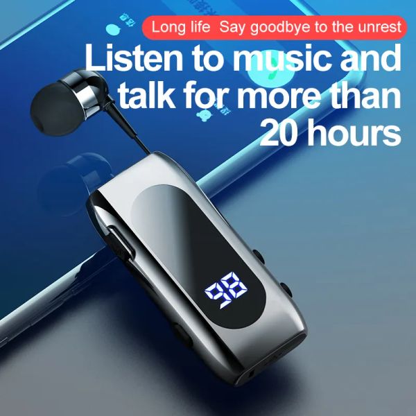 Écouteurs 2022 K55 Temps de conversation 20 heures Bluetooth Headset BT5.2 Appel Rappel Vibration Sport Clip Driver Auricularres Earphone PK F920