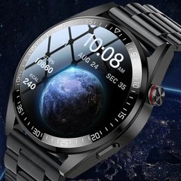 Oortelefoon 2022 Nieuwe 8G Geheugen Smart Horloge AMOLED 454*454 HD Geef altijd de tijd weer Bluetooth Oproep Smartwatch Voor Mannen Huawei TWS Oortelefoon