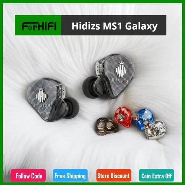 Écouteurs 2023 Nouveaux Hidizs MS1 Galaxy HiFi Écouteurs High Performance Dual Magnetic Circuit Dynamic Dynamic Driver Moniteurs avec microphone