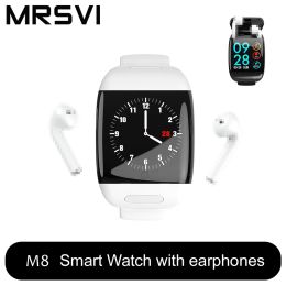Écouteurs 2in1 M8 Smart Watch avec BT TWS Earphone Sport Watch Heart Moniteur de fréquence cardiaque appelant le bracelet G36 Earbud sans fil PK T89 M1 M6 M7