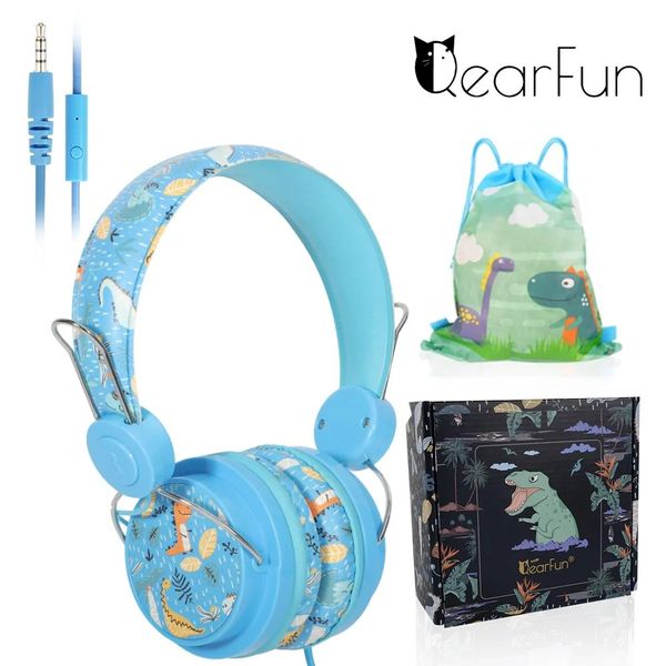 Écouteurs 3,5 mm Dinosaure Filaire Casque Mignon Licorne Filaire Écouteur avec Micro Gaming Animal Casque Audio Jack pour Enfants Enfants Bandeau