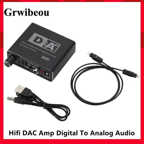 Écouteurs 32192khz Hifi Dac Amp Convertisseur audio numérique vers analogique Rca 3,5 mm Jack Amplificateur de casque Toslink Sortie coaxiale optique Dac
