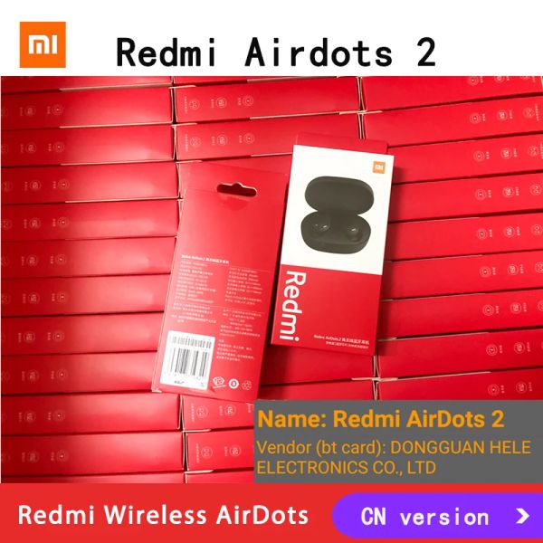 Auriculares 50/100pcs Originales Xiaomi Redmi Airdots 2 Auriculares Wireless Aurpehet para auriculares Bluetooth AI Control Gaming con micrófono al por mayor