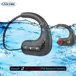Aikswe casque sans fil Bluetooth écouteurs 8 go Ipx8 étanche Mp3 lecteur de musique natation plongée Sport casque pour Huawei
