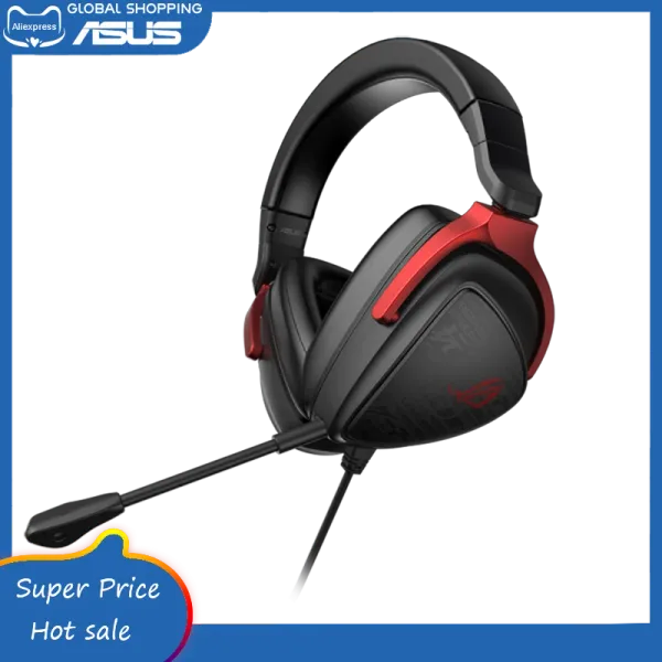 Écouteurs Asus Original Rog Delta S Core Lightweight 3,5 mm Wired Gaming Headset Virtual 7.1 Surround Sound pour PC / PS5 / Xbox One / Nintendo