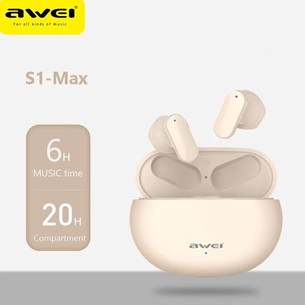 Écouteurs Awei S1 MAX Bluetooth casque sans fil Bluetooth casque InEar Touch Control écouteurs avec micro écouteurs de jeu