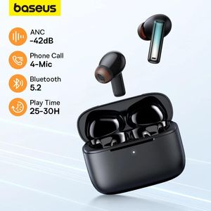 Auriculares Baseus Anc Auricular Bowie M2 Auriculares inalámbricos Bluetooth 5.2 con 42 dB Cancelación activa de ruido 4mic Enc True Wireless Earbud