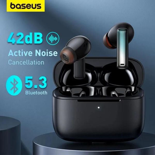 Écouteurs Baseus Bowie M2 ANC Écouteurs sans fil 42 dB Annulation de bruit Bluetooth 5.3 TWS Écouteurs 4mic ENC HD Call Headphones 30H