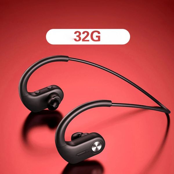 Auriculares Benjie S10 Reproductor de MP3 con Bluetooth 32 GB Mini reproductor de música deportivo Auriculares inalámbricos para colgar en la oreja para reproductor de audio deportivo