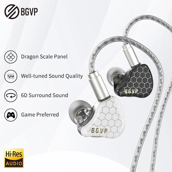 Écouteurs BGVP Scale 2DD dans l'oreille moniteur écouteur 6D effets sonores casque de jeu HiFi casque filaire basse stéréo écouteur musique écouteurs