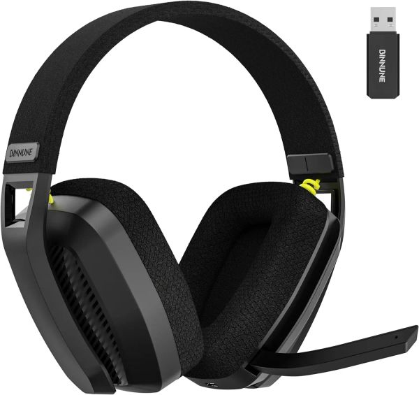 Écouteurs Binnune BW06 2,4G Casque de jeu sans fil avec micro flip pour PC, PS4, PS5, écouteur Bluetooth DualMode Gamer