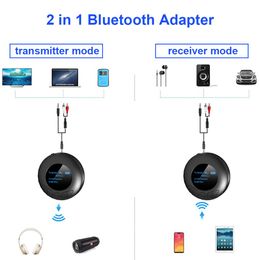 Oortelefoons Bluetooth 5.0 Audio -ontvanger Zender APTX LL Lage latentie draadloze adapter voor tv -auto PC -hoofdtelefoon RCA 3,5 mm Aux -aansluiting