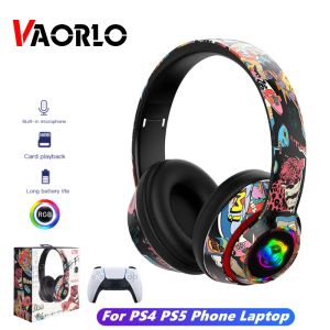 Oortelefoons Bluetooth 5.1 Stereo hifi draadloze hoofdtelefoon met microfoon sportgeluid annulering oortelefoon TF -kaart gaming headset voor PS4 -pc