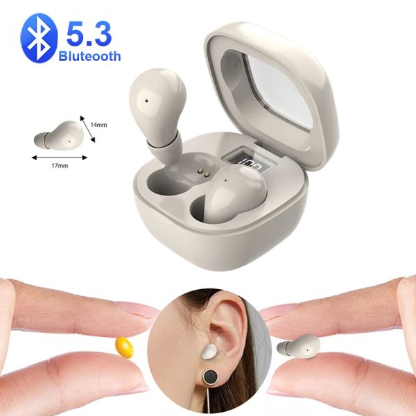 Écouteurs Bluetooth 5.3 Écouteurs mini casques invisibles tws tws wireless écouteurs Hifi réduction du bruit stéréo Bouchets avec microphones