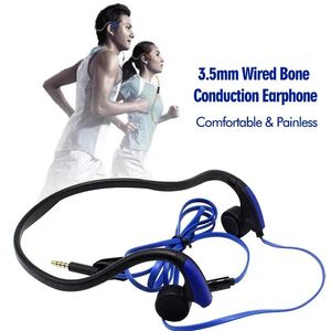 Auriculares auriculares de conducción ósea con cableado de 3,5 mm con micrófono para orejas abiertas para el gimnasio de auriculares para teléfonos celulares MP3 Audio Player