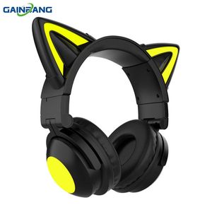 Oortelefoon Leuke Kat Oor Draadloze Bluetooth-hoofdtelefoon 7.1 Stereo Muziek Gaming Headset Meisjes Kinderen Cadeau Oortelefoon met controlelampje Microfoon