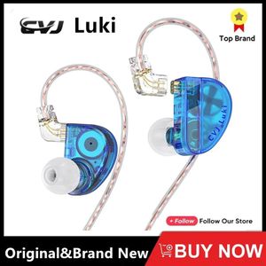 Écouteurs CVJ Luki dans l'oreille écouteurs 10mm double unité vibrant casque de jeu Hifi Microphone vidéo filaire casque IEM casque