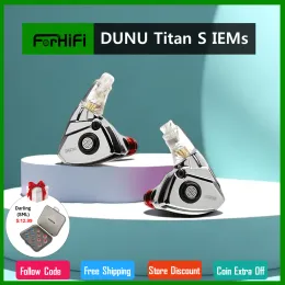 Écouteurs DUNU Titan S IEMs InEar Monitors Écouteurs 11 mm Pilote dynamique Casque filaire avec câble en cuivre argenté 2 broches 0,78 mm