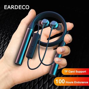 Oortelefoon EARDECO 100 uur uithoudingsvermogen Bluetooth-hoofdtelefoon Bass draadloze hoofdtelefoon met microfoon Stereo nekband Oortelefoon Sport-headset TF-kaart
