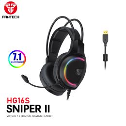 Auriculares Fantech HG16S Gaming Headset 7.1 SUND SUBRETIVO USB Auriculares Wired PC con RGB Light Rideo de cancelación de micrófono Aurel