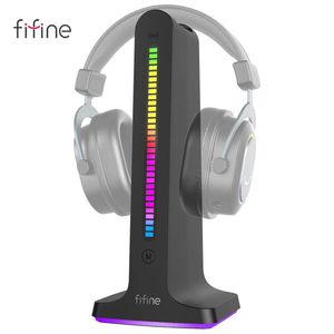 Auriculares Fifine Rgb soporte para auriculares, con regleta 2 en 1, soporte para auriculares USB para auriculares para juegos/auriculares bluetoothampligame S3