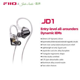 Oortelefoons FIIO/JADEAUDIO JD1 High Performance Dynamic Driver Hifi Bass Stereo in oormonitor hoofdtelefoon sport gaming oordopjes met microfoon