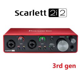 EARPHONES FOCUTSRITE Scarlett 2I2 (3e génération) Interface audio USB Externe carte Sound Card Guitar Guitar Audio Casque Amplificateur Mic Préample