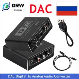 Écouteurs Grwibeou Hifi Dac Convertisseur audio numérique vers analogique Rca 3,5 mm Amplificateur de casque Toslink Sortie coaxiale optique Portable Dac