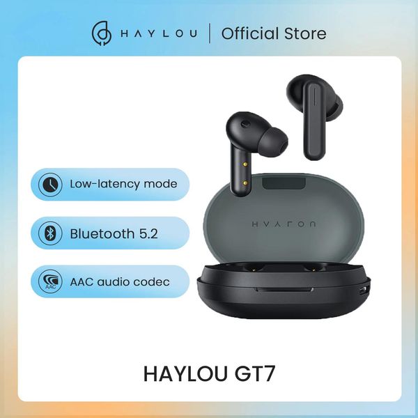 Auriculares HAYLOU GT7 auriculares inalámbricos negro fone Bluetooth 5.2 TWS AAC gamer auriculares llamada cancelación de ruido auriculares de baja latencia