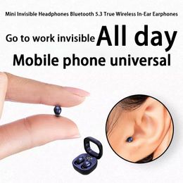 Oortelefoon Koptelefoon Bluetooth 5.3 Echte draadloze in-ear-koptelefoon Mini-oortelefoon Ruisonderdrukking Onzichtbaar Slapen HiFi-geluidskwaliteit