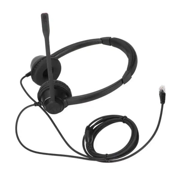 Écouteur Casque RJ9 Téléphone Casque de casque Annulation de téléphone portable Binaural Corded Téléphone avec micro pour le téléphone fixe VoIP